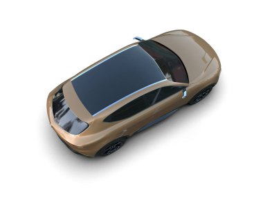 Modern araba beyazda izole edilmiş. 3d oluşturma.