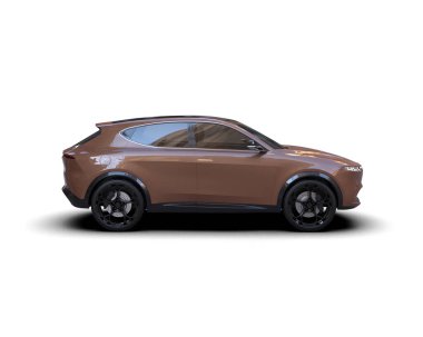 Modern elektrikli araba - konsept 3 boyutlu çizim - illüstrasyon