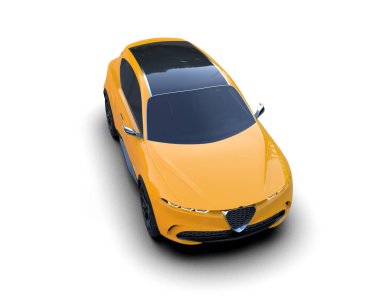 sarı modern spor araba - arka manzara