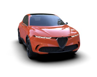 araba beyaz arkaplanda izole edildi.