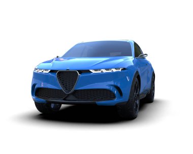 mavi arka planda modern araba