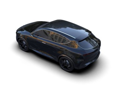 3 boyutlu illüstrasyon. Siyah spor araba beyaz arka planda izole edilmiş..