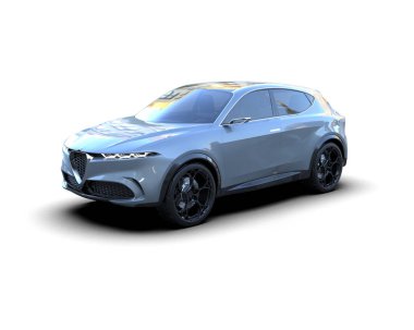 Araba beyaz arka planda izole edilmiş. 3d illüstrasyon - oluşturma