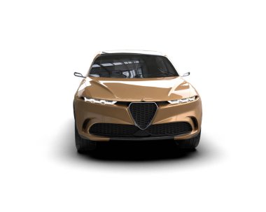 Modern araba arka planda izole edilmiş. 3d oluşturma