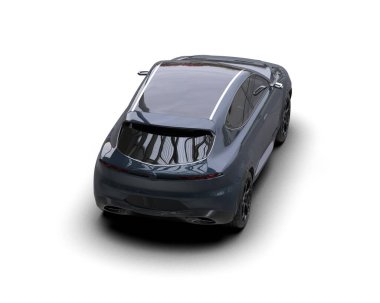 Modern araba. Beyaz arka planda izole edilmiş. 3D oluşturuldu