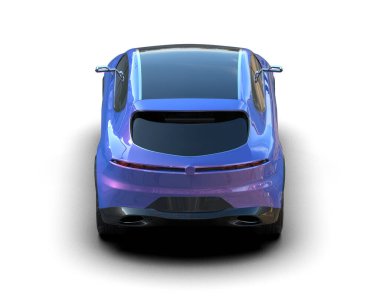 Modern şehir arabası beyaz arka planda izole edilmiş. 3 Boyutlu Hazırlama