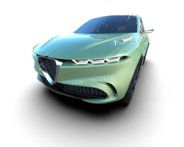 Süper spor arabanın gerçekçi 3 boyutlu görüntüsü