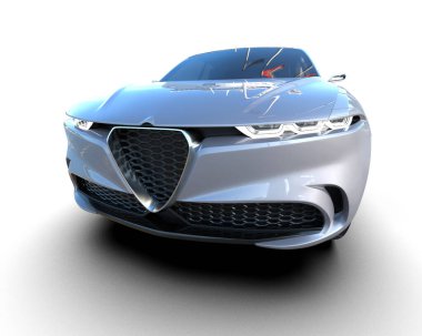 modern araba, 3 boyutlu.