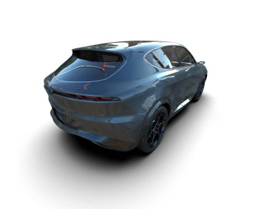 Siyah spor araba - yan görünüm