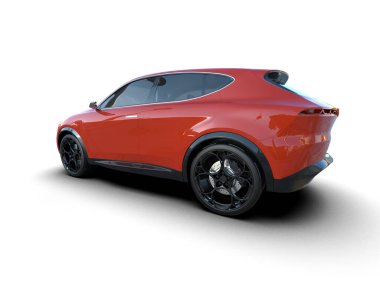 beyaz arka planda izole edilmiş modern spor araba - 3 boyutlu illüstrasyon