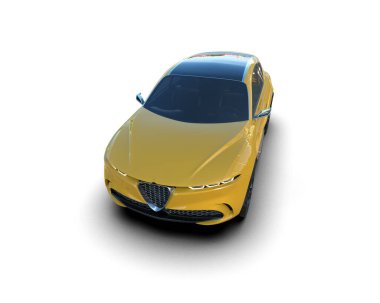 modern araba beyaz üzerine izole