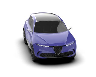 Modern araba arka planda izole edilmiş. 3D görüntüleme - illüstrasyon