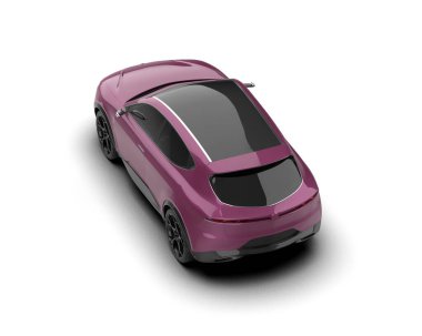 Siyah araba izole edildi. 3d oluşturma