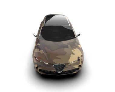 Modern araba arka planda izole edilmiş. 3d oluşturma.