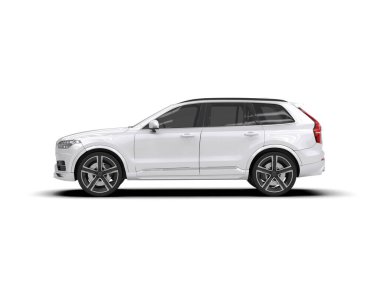 Lüks modern araba. Ön manzara. 3d oluşturma