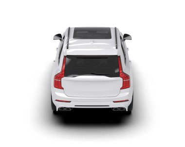 Beyaz arka planda beyaz modern araba.