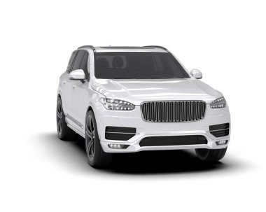 Beyaz arka planda beyaz modern araba