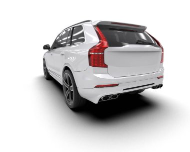 Beyaz arka planda beyaz modern araba