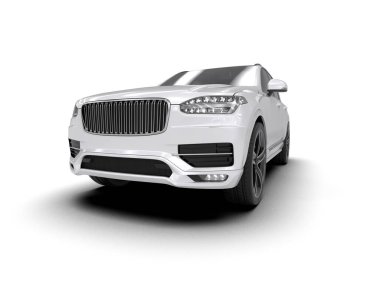 Siyah gölgeli modern beyaz araba.