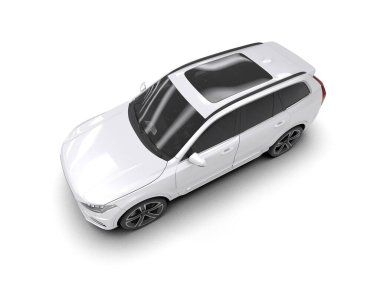 modern araba beyaz üzerine izole