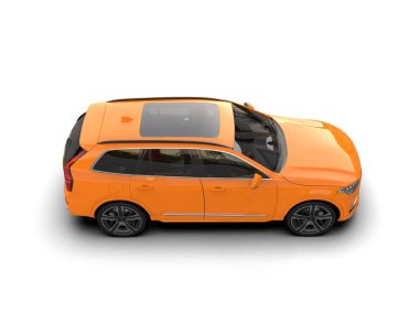 Gri arka planda modern turuncu araba