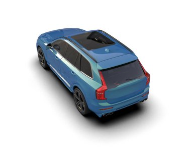 mavi spor araba - 3D render