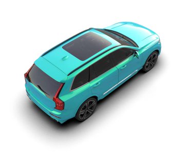 mavi araba 3D görüntüleme