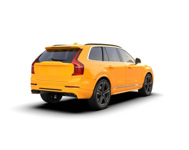 Beyaz arka planda modern SUV. 3d oluşturma