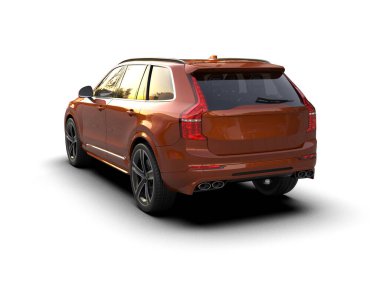 Stüdyoda daha az beyazı olan 3 boyutlu lüks bir araba.