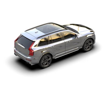 Lüks SUV beyaz arka planda izole edilmiş. 3 boyutlu illüstrasyon - 3 boyutlu