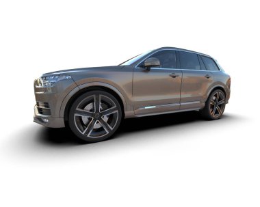 Modern modern 3 boyutlu koyu renkli jenerik bir araba..