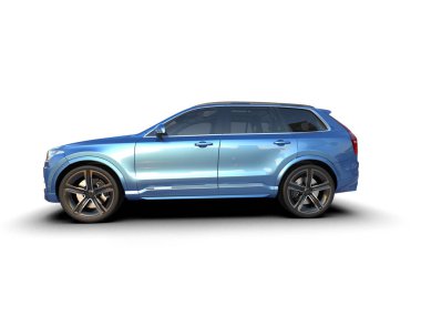 modern araba beyaz arkaplanda izole edildi