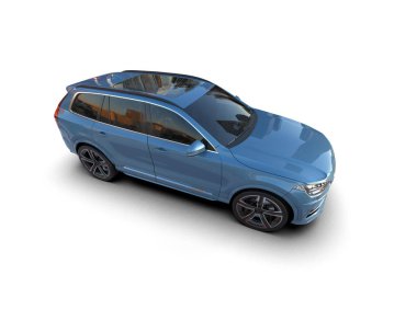 Modern araba izole edilmiş. 3d oluşturma