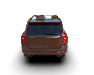 Beyaz arkaplanı olan bir arabanın 3 boyutlu canlandırması