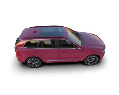 beyaz arka planda kırmızı modern araba