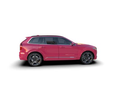 beyaz arka planda kırmızı modern araba