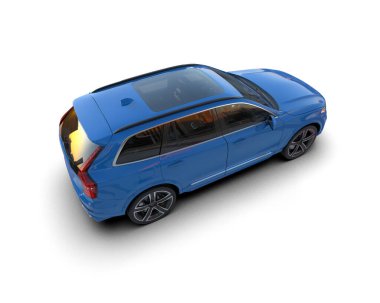 beyaz arkaplanda izole edilmiş, gölgesi olan araba