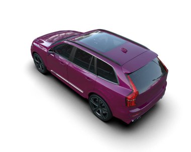 Beyaz arka planda modern bir araba. 3d illüstrasyon.