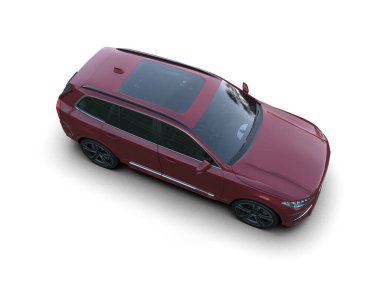 kırmızı lüks araba izole edildi