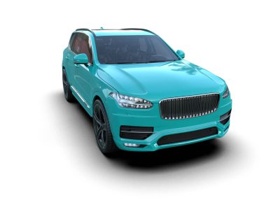 mavi lüks modern araba - ön manzara