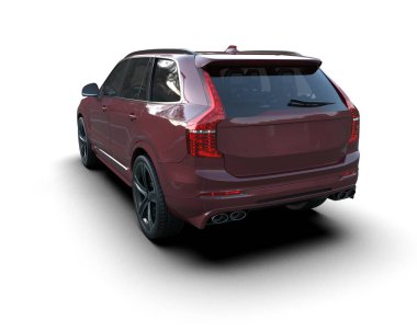 Arabanın arka tarafı beyaz. 3 Boyutlu Hazırlama