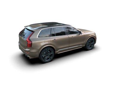 Stüdyoda markasız bir SUV 'un 3 boyutlu görüntüsü.