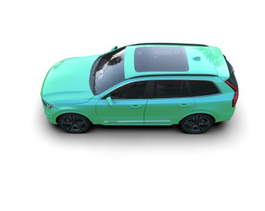 yeşil küçük araba izole edildi