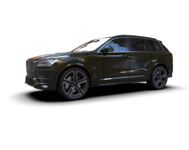 Bir markanın 3 boyutlu görüntülenmesi - daha az genel SUv beyaz arkaplanda izole edildi.