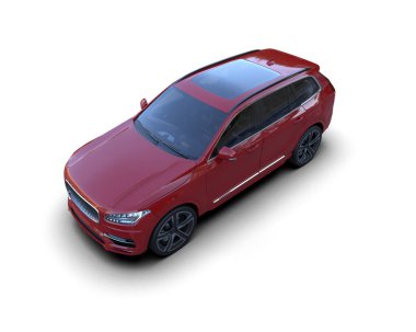 beyaz arka planda modern araba 3 boyutlu görüntüleme