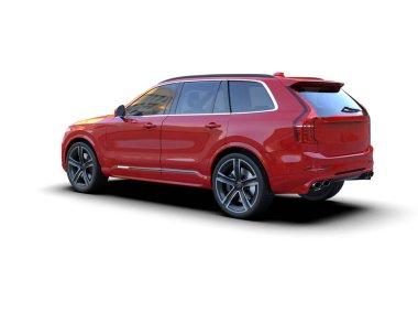 Beyaz arka plan üzerinde izole kırmızı spor araba