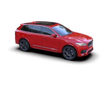 Beyaz arka planda modern lüks bir araba. 3d oluşturma