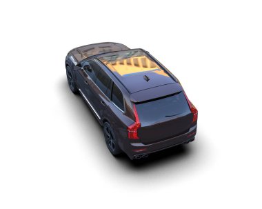 Beyaz bir yüzeyde modern şehir arabası