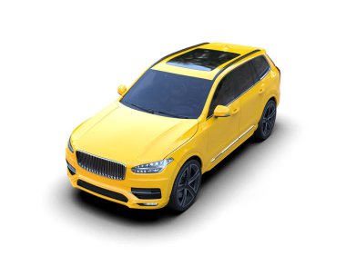 beyaz arka planda modern araba