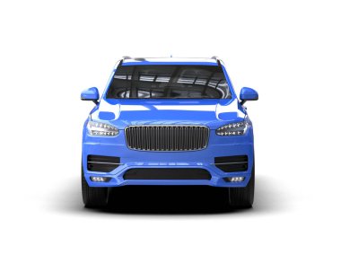 mavi araba - 3D illüstrasyon